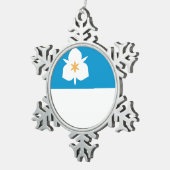 ユタ州ソルトレークシティー国旗 スノーフレークピューターオーナメント (右)