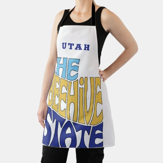 ユタ州ニックネームワードアート エプロン (インサイチュ)