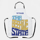 ユタ州ニックネームワードアート エプロン (正面)