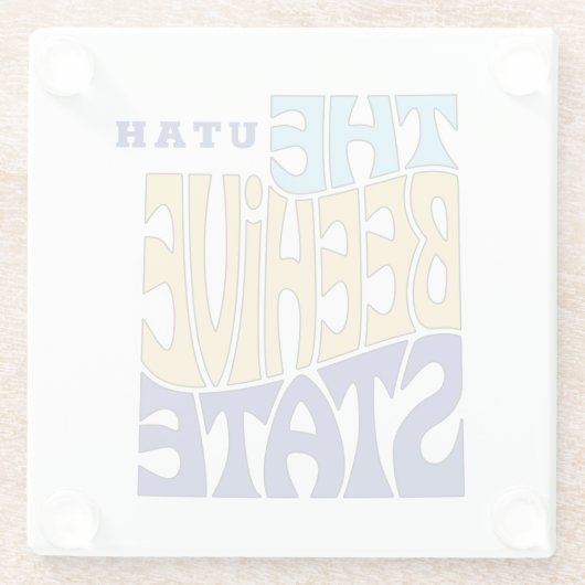 ユタ州ニックネームワードアート ガラスコースター (裏面)