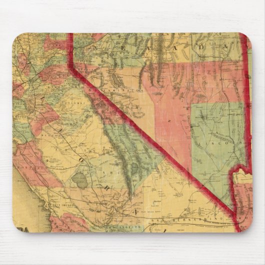 ユタ州ネバダ州バンクロフトのカリフォルニア地図 マウスパッド (正面)