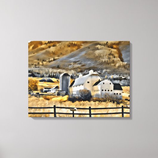 ユタ州パークシティのオグソープバーン キャンバスプリント (正面)