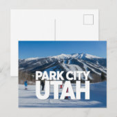ユタ州パークシティの楽しいビンテージ風雪山 ポストカード (正面/裏面)