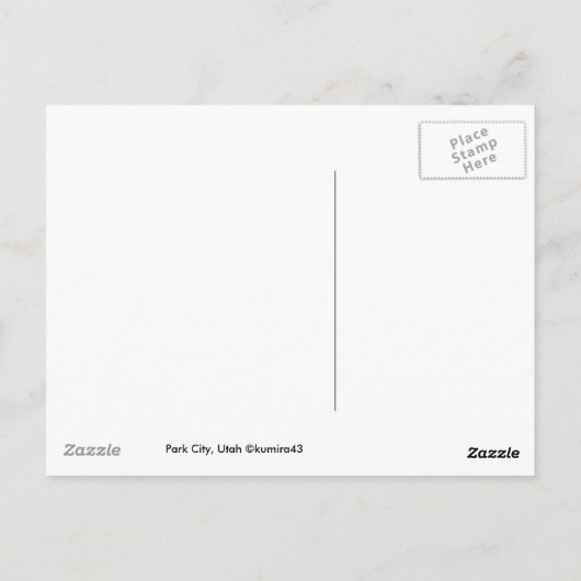 ユタ州パークシティ ポストカード (裏面)