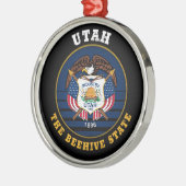 ユタ州ビーハイブ州旗 メタルオーナメント (左)