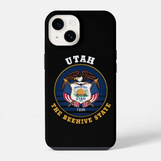 ユタ州ビーハイブ州旗 iPhoneケース (裏面)