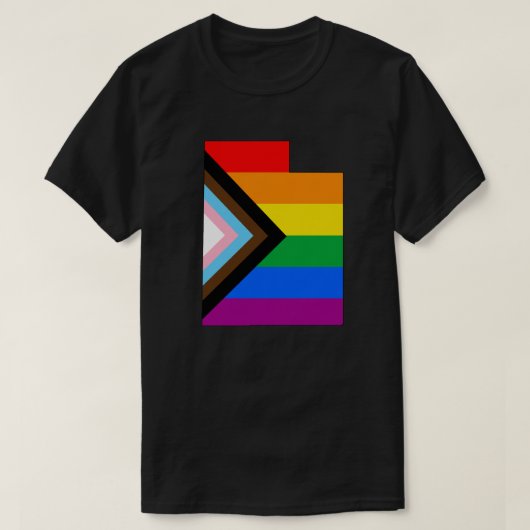ユタ州プライド LGBTQ プログレスプライド Tシャツ (デザイン正面)
