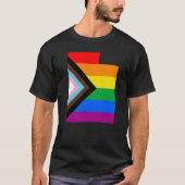 ユタ州プライド LGBTQ プログレスプライド Tシャツ (正面)