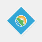 ユタ州プロボ国旗 スタンダードカクテルナプキン (角)