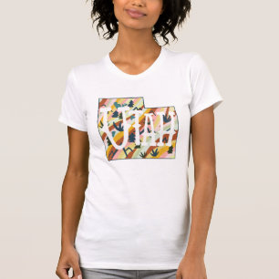 ユタ州マップイラストレーション Tシャツ