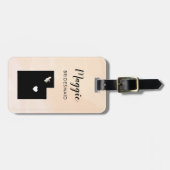 ユタ州マップスーツケースタグ, ウェディングパーティー歓迎 ラゲッジタグ (正面横)