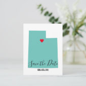 ユタ州マップ型Save the Date 案内ポストカード (スタンド正面)