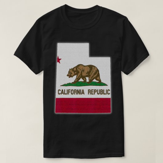 ユタ州マップCALIFORNIA CA Flag Roots Men Women Tシャツ (デザイン正面)