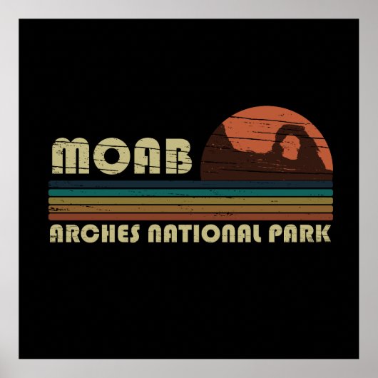 ユタ州モアブ アーチーズ国立公園のビンテージサンセット ポスター (正面)