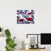 ユタ州ヨーロッパマウンテンアッシュベリーの雪。 ポスター (ホームオフィス)