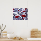 ユタ州ヨーロッパマウンテンアッシュベリーの雪。 ポスター (キッチン)