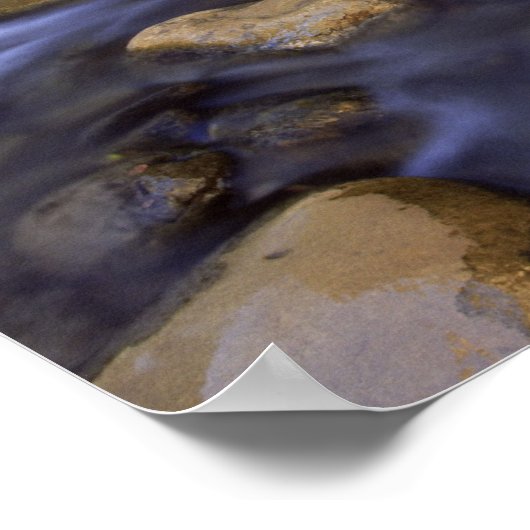 ユタ州ヴァージン川の岩を流れる川 ポスター (角)