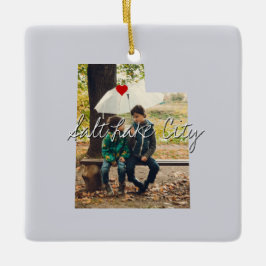 ユタ州写真の挿入と町名 セラミックオーナメント