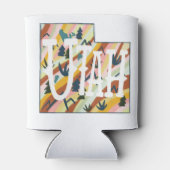 ユタ州図解入りの、写真付きのの地図 缶クーラー (裏面)