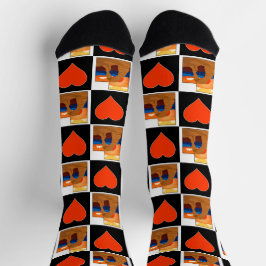 ユタ州図解入りの、写真付きの州マップUTハートパターン ソックス