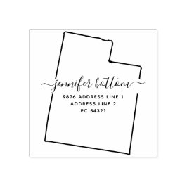 ユタ州地図 家族の戻る住所 ラバースタンプ