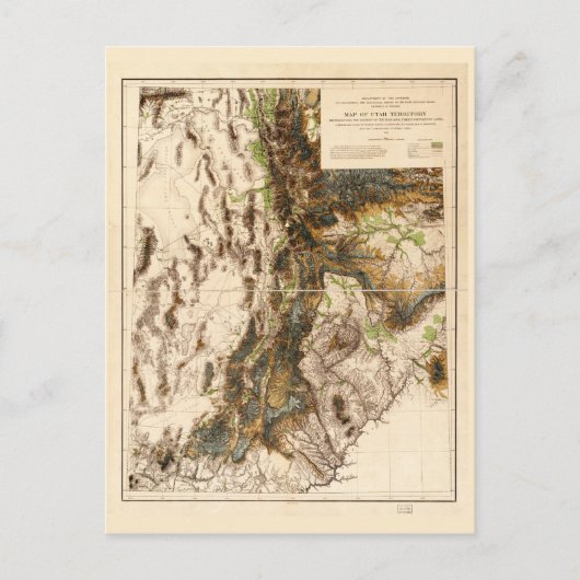 ユタ州地図(1878年) ポストカード (正面)