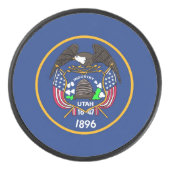 ユタ州旗と愛国的なホッケーパック アイスホッケーパック (正面)