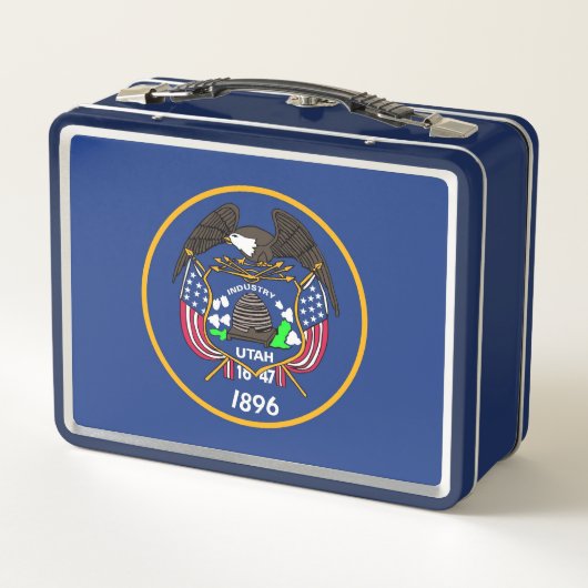 ユタ州旗のある金属ステンレス弁当箱 メタルランチボックス (裏面)
