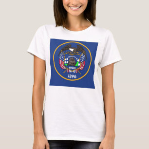 ユタ州旗を持つ女性Tシャツ州 Tシャツ