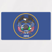 ユタ州旗を持つ愛国的な州 ラベル (デザイン2)