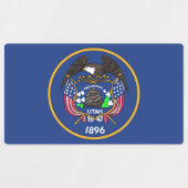 ユタ州旗を持つ愛国的な州 ラベル (デザイン1)