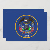 ユタ州旗を持つ愛国的招待状 招待状 (正面/裏面)