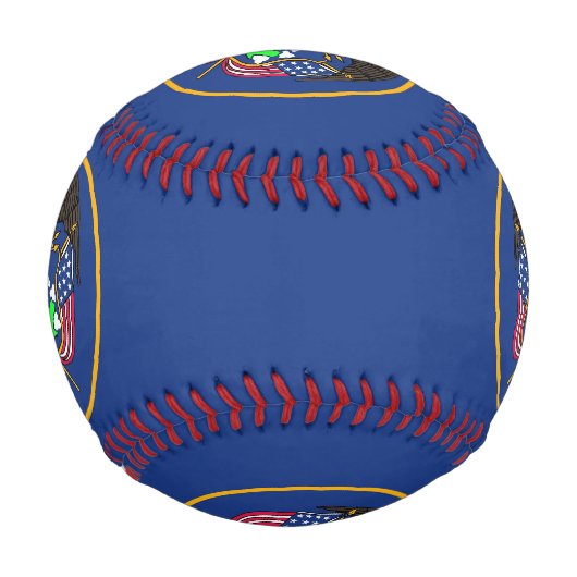 ユタ州旗を持つ愛国野球 野球ボール (裏面)