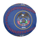 ユタ州旗を持つ愛国野球 野球ボール (正面左)