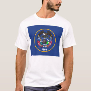 ユタ州旗を持つTシャツ(米国州) Tシャツ