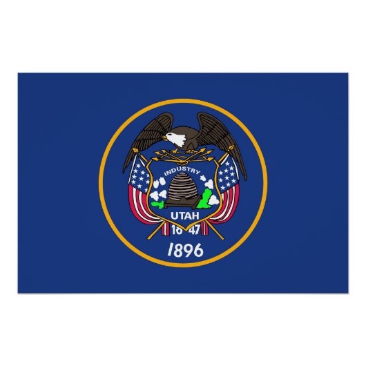 ユタ州旗を掲げた愛国的ポスター ポスター (正面)
