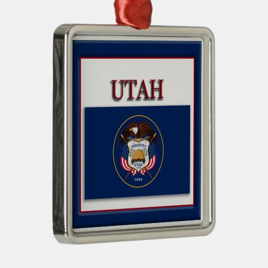ユタ州旗クリスマス飾り メタルオーナメント (右)