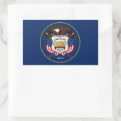 ユタ州旗ステッカー 長方形シール (バッグ)