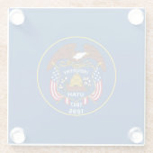 ユタ州旗デザインデコール ガラスコースター (裏面)