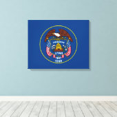 ユタ州旗デザインデコール キャンバスプリント (インサイチュ (ウッドフロア))