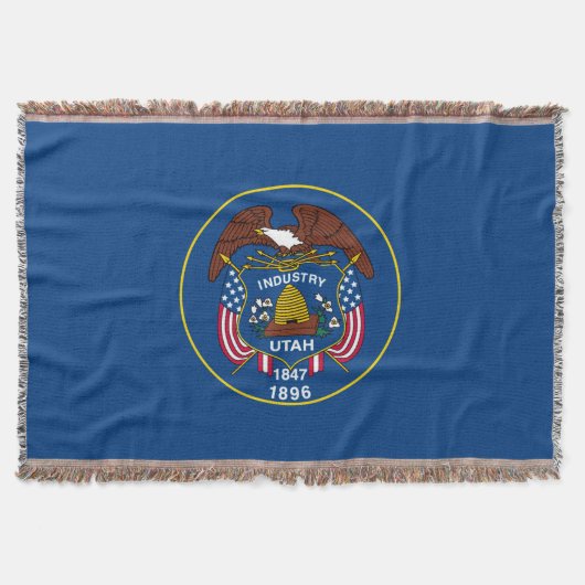ユタ州旗デザインデコール スローブランケット (正面)