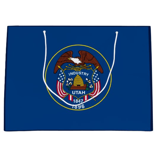 ユタ州旗デザイン ラージペーパーバッグ (正面)