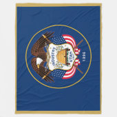 ユタ州旗プリント愛国党 フリースブランケット (正面)