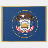 ユタ州旗プリント愛国党 フリースブランケット (正面(横))