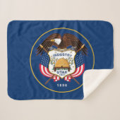 ユタ州旗プリント愛国的 シェルパブランケット (正面(横))