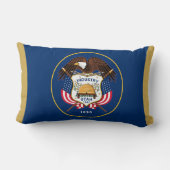 ユタ州旗プリント愛国的 ランバークッション (裏面)