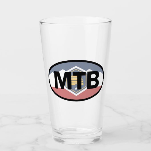 ユタ州旗マウンテンサイクリング楕円 タンブラーグラス (正面)