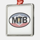 ユタ州旗マウンテンサイクリング楕円 メタルオーナメント (左)