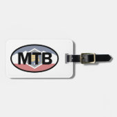 ユタ州旗マウンテンサイクリング楕円 ラゲッジタグ (正面横)