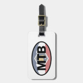 ユタ州旗マウンテンサイクリング楕円 ラゲッジタグ (正面縦)